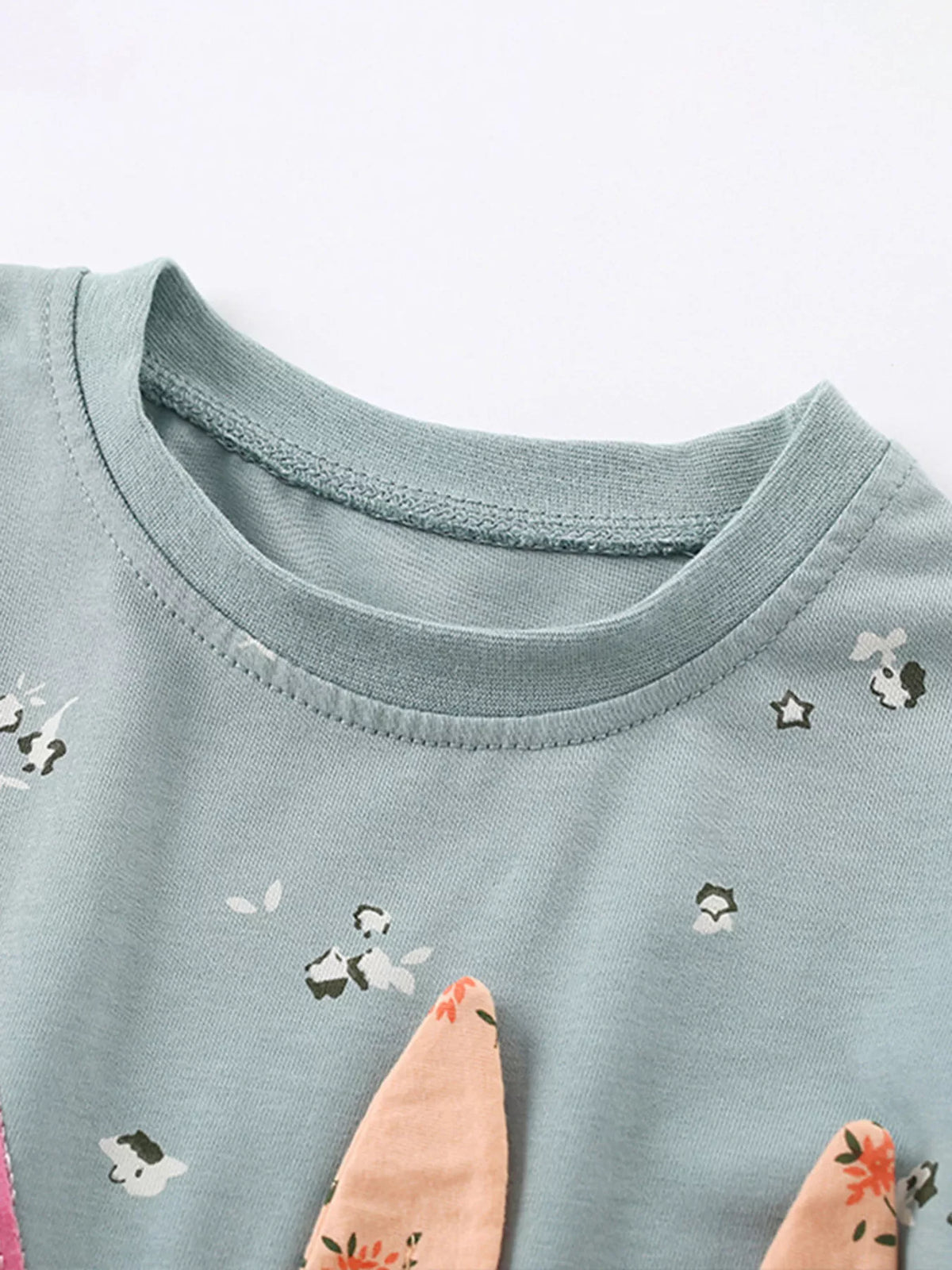 Kids Bunny T-Shirt | Cute Applique Long Sleeve Tee