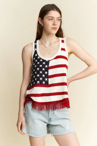 American Flag Fringe Tank Top for Women | Patriotic