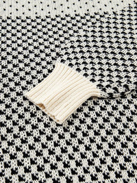 Women's contrast color lantern sleeve sweater