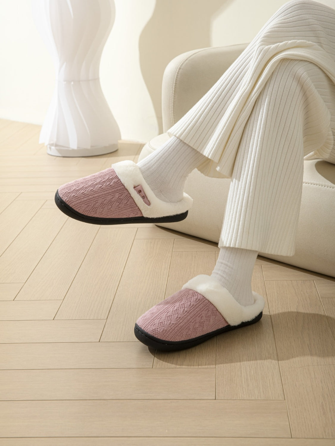Horn Buckle Furry Texture Flat Slippers Trandify Deal