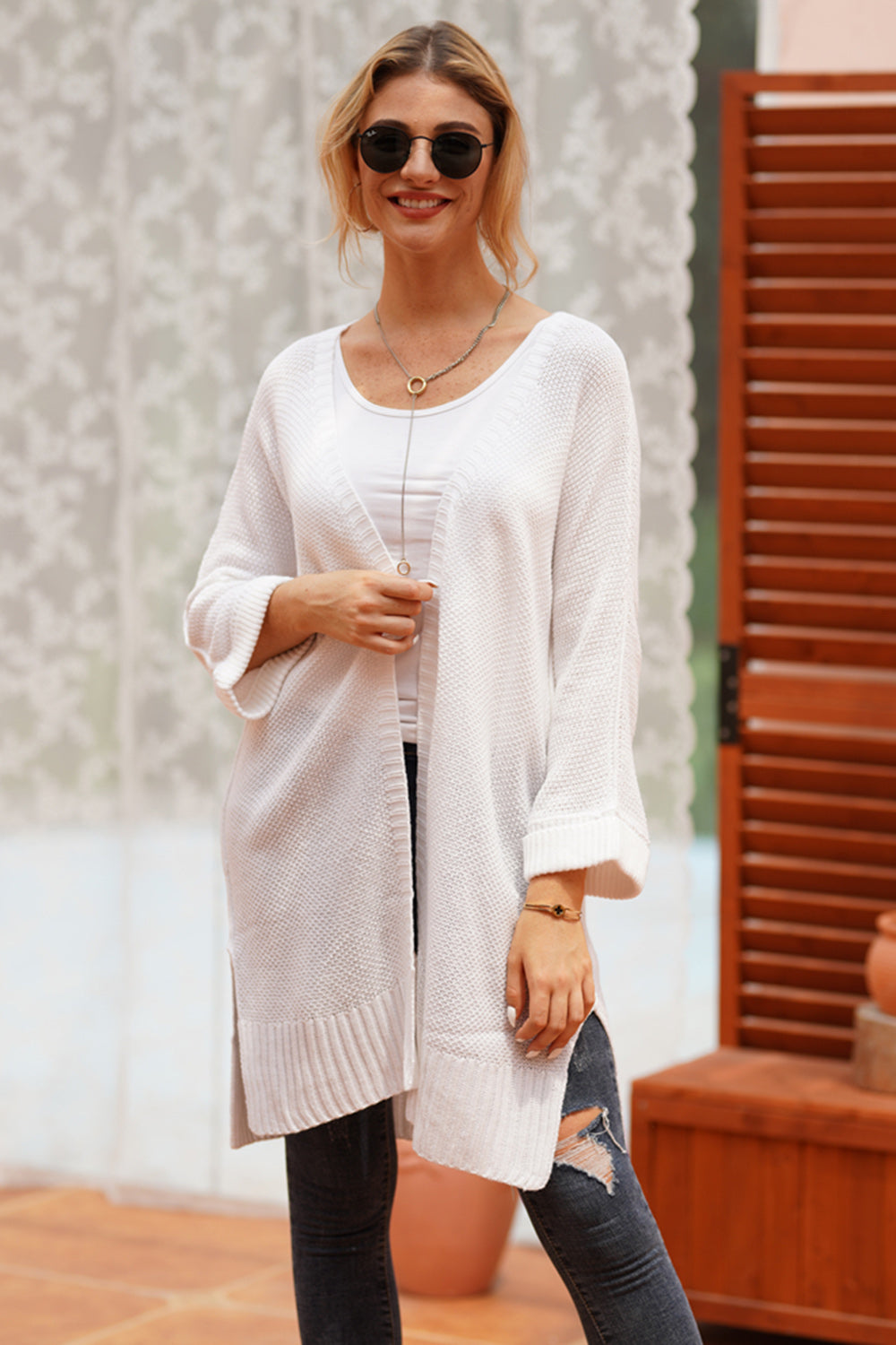 Open Front Long Sleeve Cardigan Trandify Deal