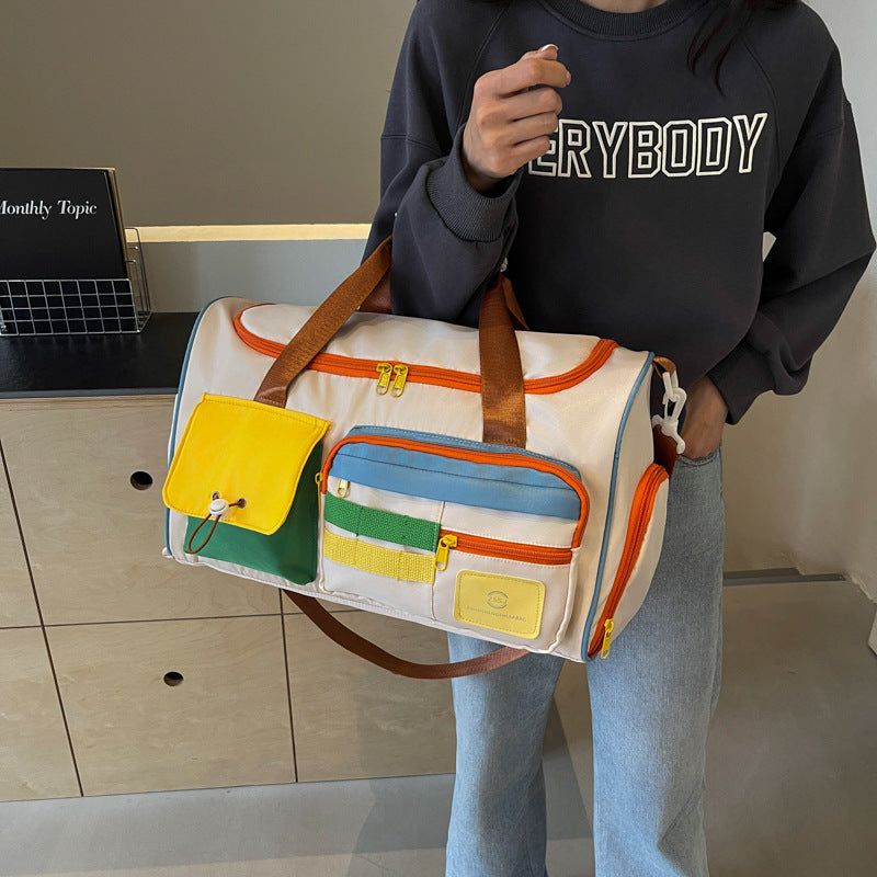Color Block Multi-Pockets Travel Bag Trandify deal