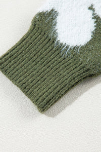 Flower Round Neck Long Sleeve Sweater Trandify Deal