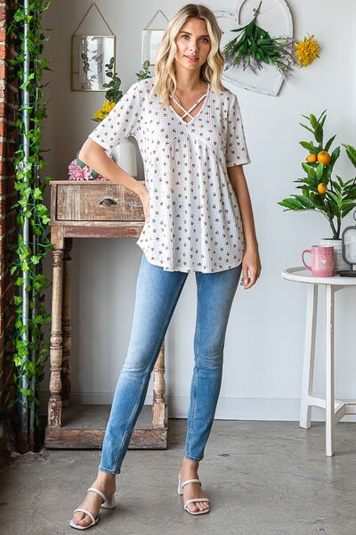Summer Flowy Tunic with Vintage Floral Print – Casual Plus Size Top