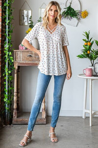 Summer Flowy Tunic with Vintage Floral Print – Casual Plus Size Top