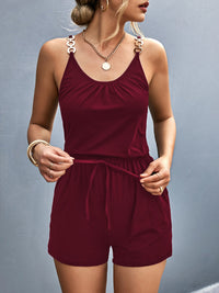 Scoop Neck Romper with Pockets Trandify deal