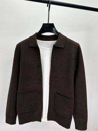 Men's Plus Size Button-Up Cardigan Sweater with Pockets – Big & Tall Casual Knitwear