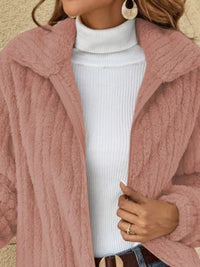 Plus Size Textured Zip Jacket for Women | Casual Long Sleeve