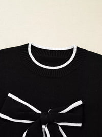 Holiday Bow Sweater | Women's Cropped Christmas Top