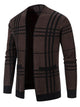 Men’s Plus Size Plaid Cardigan – Buffalo Check Open Front Long Sleeve Sweater