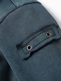 Men’s Distressed Zip-Up Hoodie – Soft Washed Cotton Streetwear Pullover