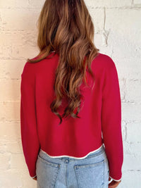Holiday Bow Sweater | Women's Cropped Christmas Top