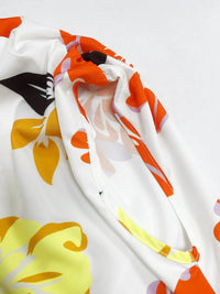 Floral print one shoulder blouse for women – short sleeve ruffled boho top in summer colors