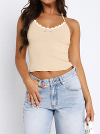 Lace Detail Halter Neck Cami Trandify deal