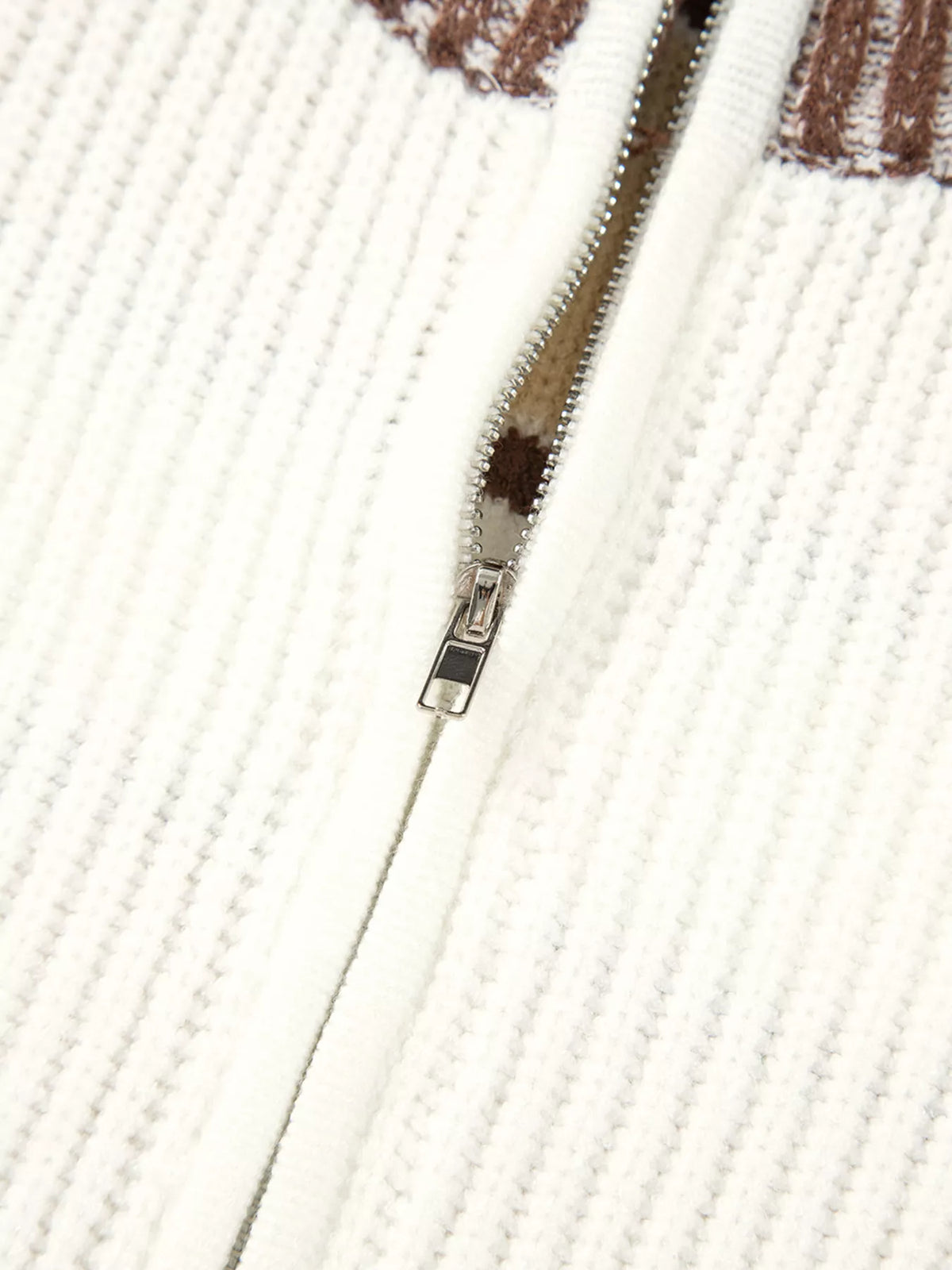 Women's Striped Ribbed Half Zip Sweater