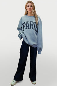 Basic Bae PARIS Round Neck Long Sleeve Air Scuba Sweatshirt Trandify Deal