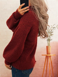 Women's Ribbed Turtleneck Sweater - Cozy Long Sleeve Top