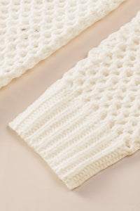 Openwork Lace-Up Hooded Sweater Trandify Deal