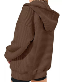 Women's Zip Up Hoodie - Oversized Cropped Style