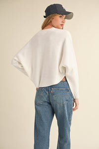 Mable Round Neck Dolman Sleeve Cropped Sweater Trandify Deal