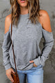 Cold Shoulder Long Sleeve Sweatshirt Trandify deal