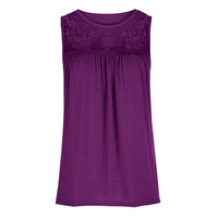 Lace Detail Round Neck Tank Trandify deal