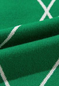 Diamond Pattern Contrast Trim Mock Neck Sweater Trandify Deal