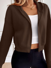 Ivy Lane Zip Up Dropped Shoulder Hooded Jacket Trandify Deal