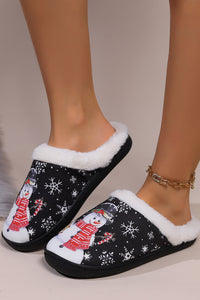 Snowman Round Toe Faux Fur Slippers Trandify Deal