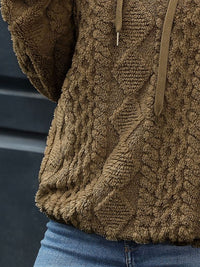 Drawstring Long Sleeve Plush Hoodie Trandify Deal