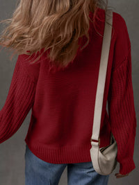 Casual Comfort Sweater | Solid Color Drop Shoulder Top