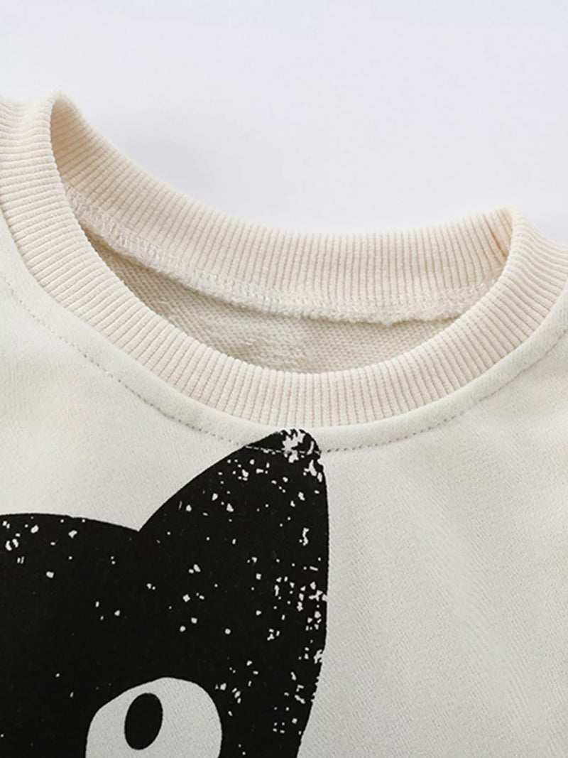 Kids Cat Sweatshirt - Cute Crewneck Pullover