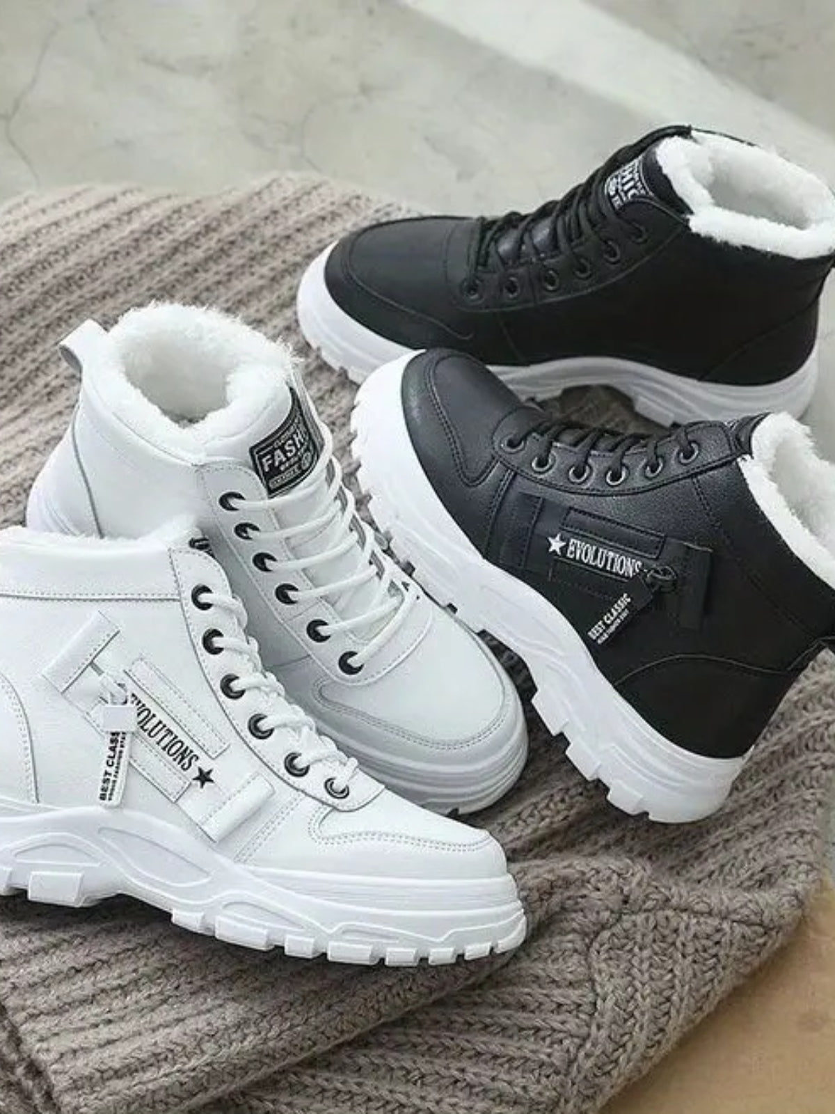 Decorative Zipper Round Toe Platform Boots Trandify Deal