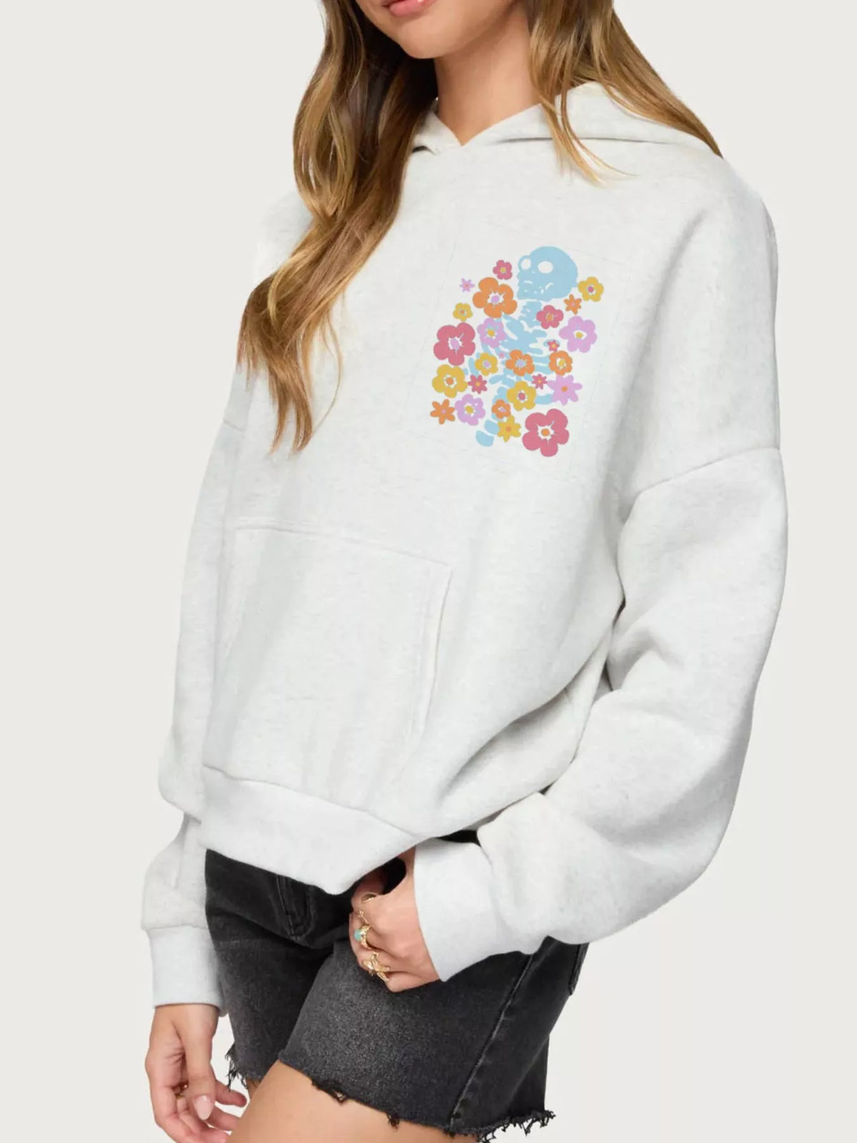 Women's Oversized Graphic Hoodie Drop Shoulder Sweatshirt