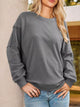 Women's Oversized Long Sleeve Sweatshirt with seam detail in Gray, Y2K streetwear style.
