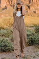 Double Take Full Size V-Neck Sleeveless Jumpsuit with Pockets - Trandify Deal