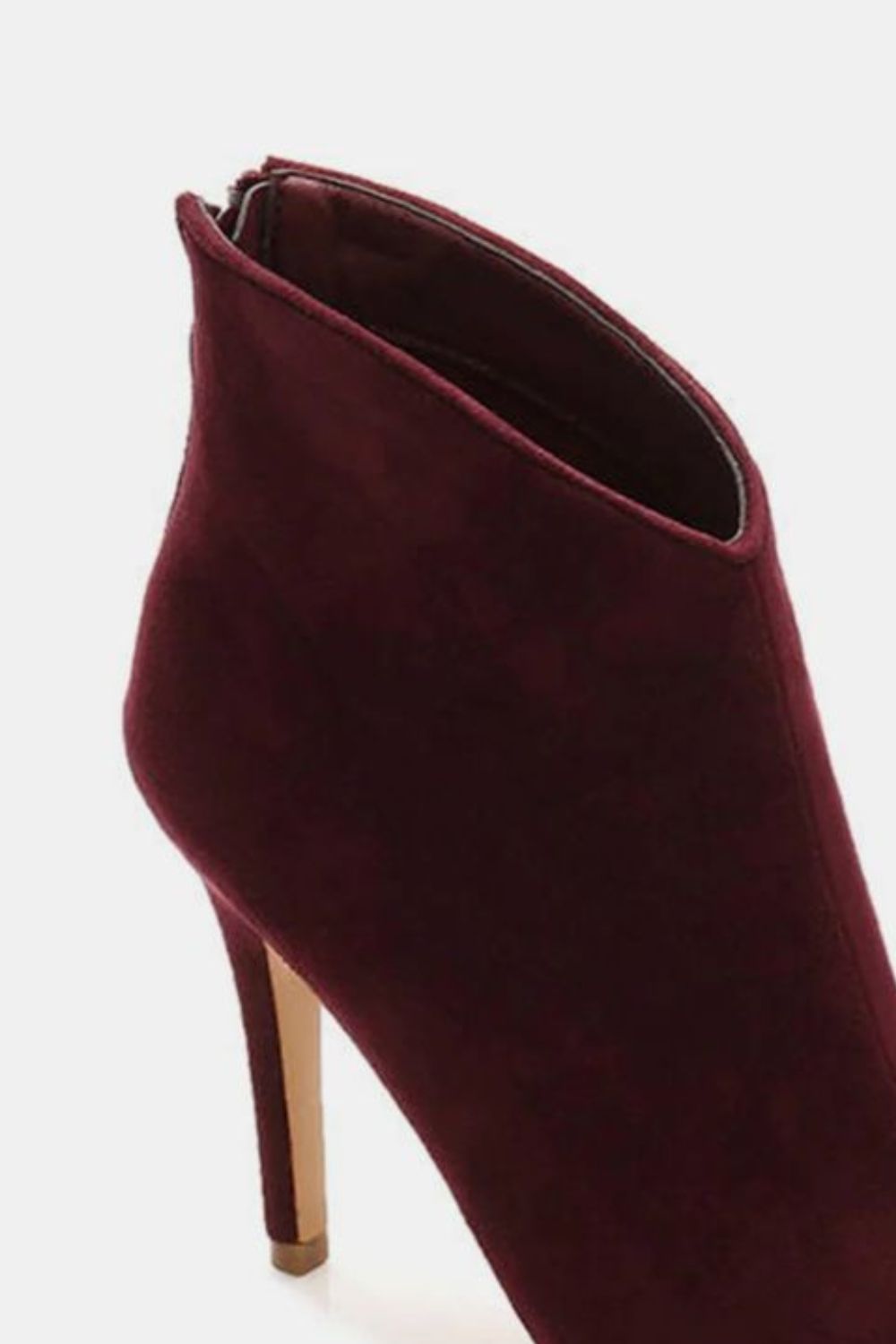 Beast Fashion Suede Stiletto Ankle Booties with Back Zippers Trandify Deal