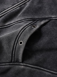 Men’s Distressed Zip-Up Hoodie – Soft Washed Cotton Streetwear Pullover