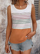 Striped Scoop Neck Wide Strap Tank Trandify deal