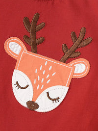 Kids Deer T-Shirt with Ruffle Trim