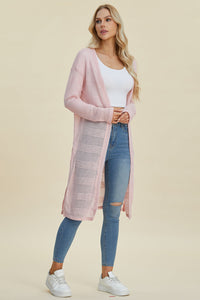 Double Take Full Size Open Front Longline Cardigan Trandify deal
