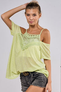BiBi Front Crochet Lace Adjustable Strap Top Trandify Deal