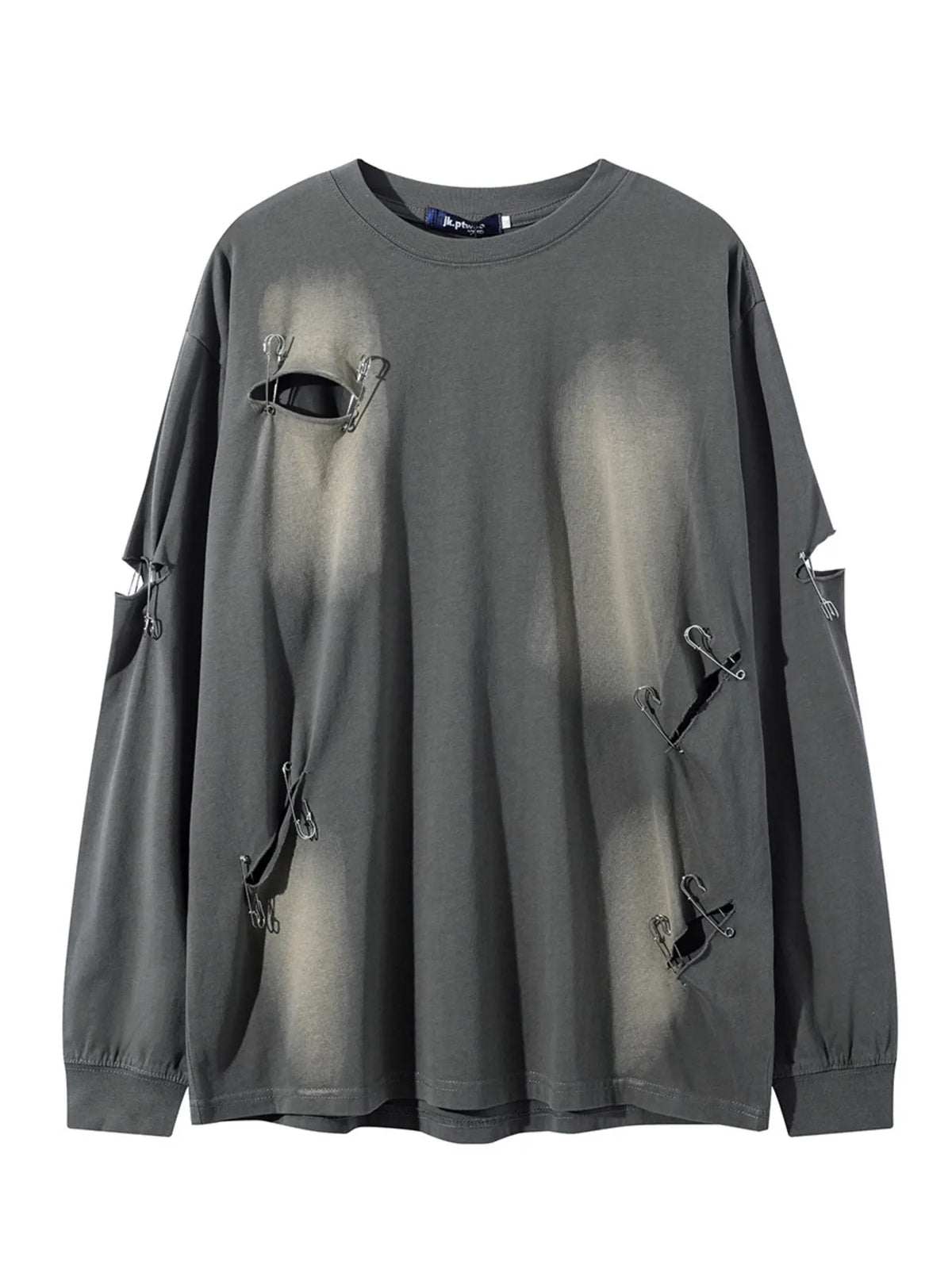 Men’s Distressed Vintage Tee – Soft Long Sleeve Crewneck | Free Shipping