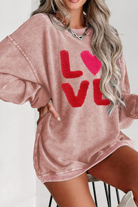 Valentine’s Day LOVE Round Neck Long Sleeve Sweatshirt - Trandify Deal