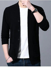 Men’s Plus Size Long Sleeve Cardigan with Pockets – Cozy & Stylish