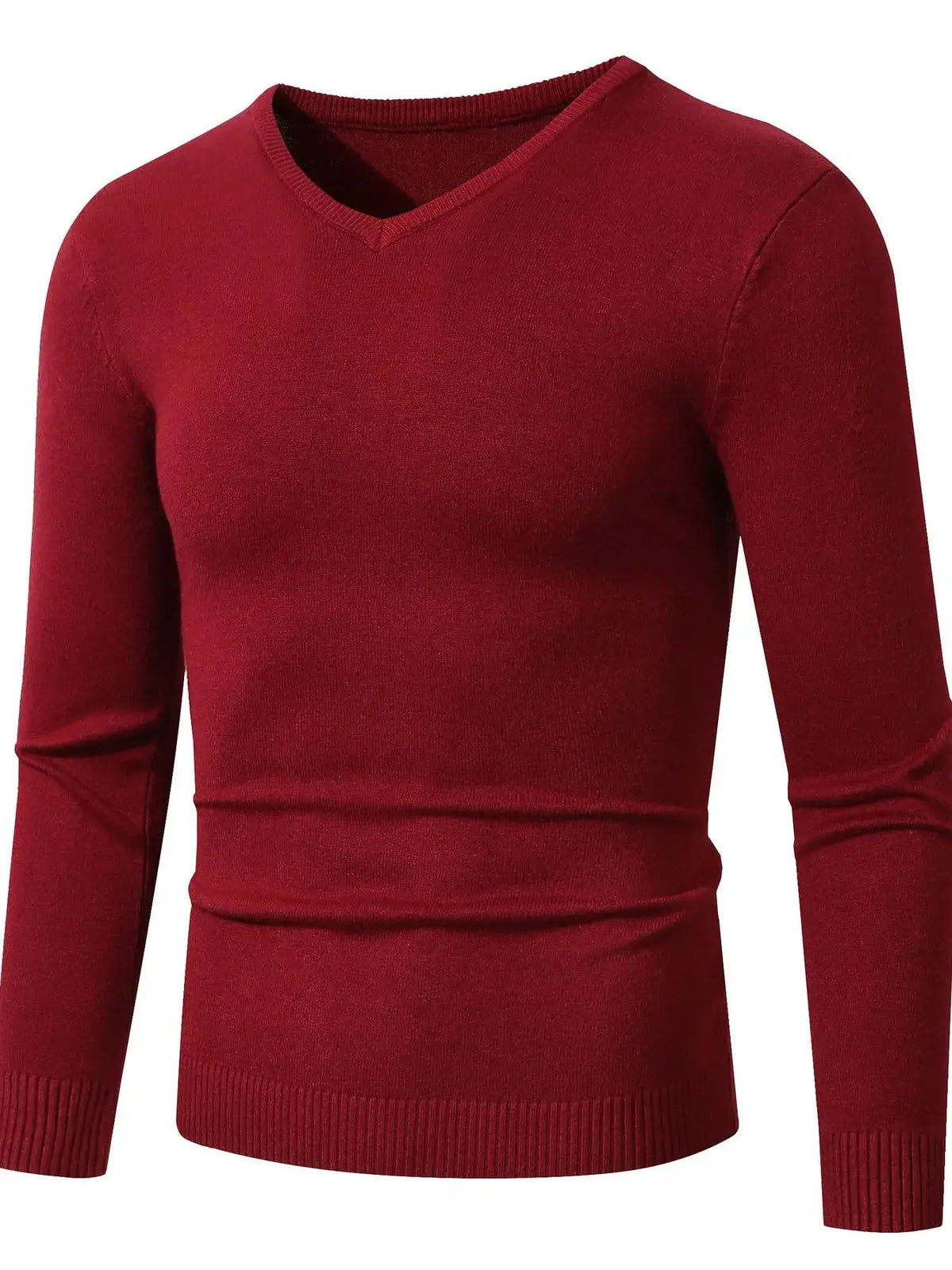 Plus size men's ribbed hem sweater – long sleeve cozy pullover for big & tall