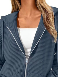 Women's Zip Up Hoodie - Oversized Cropped Style