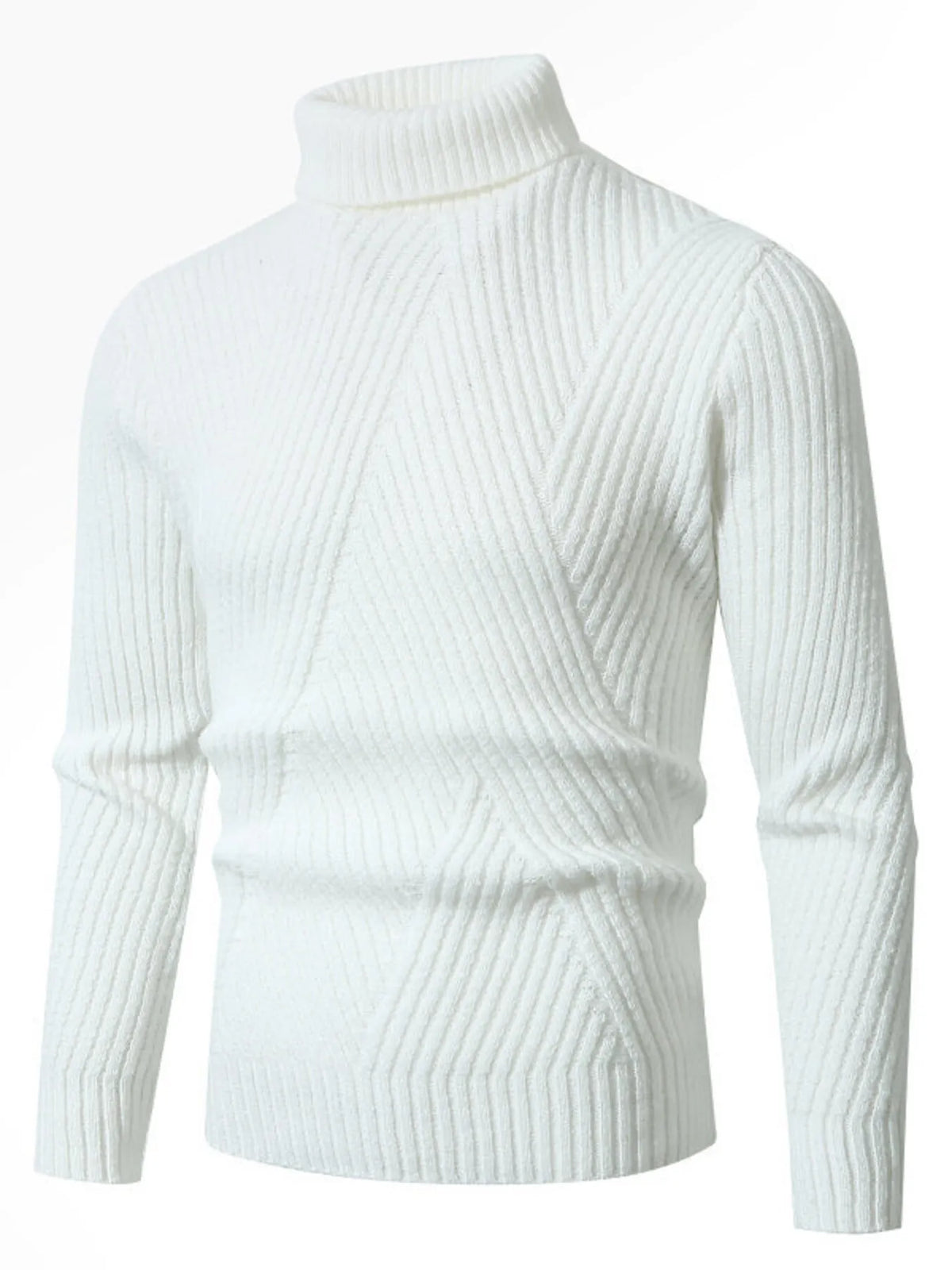 Men's Plus Size Ribbed Turtleneck Sweater – Warm Winter Fashion
