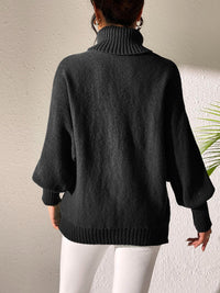 Heart Turtleneck Long Sleeve Sweater Trandify Deal