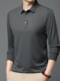 Men’s Plus Size Long Sleeve Polo Shirt – Classic Collar for Big & Tall Men – Business Casual Workwear